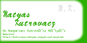 matyas kutrovacz business card